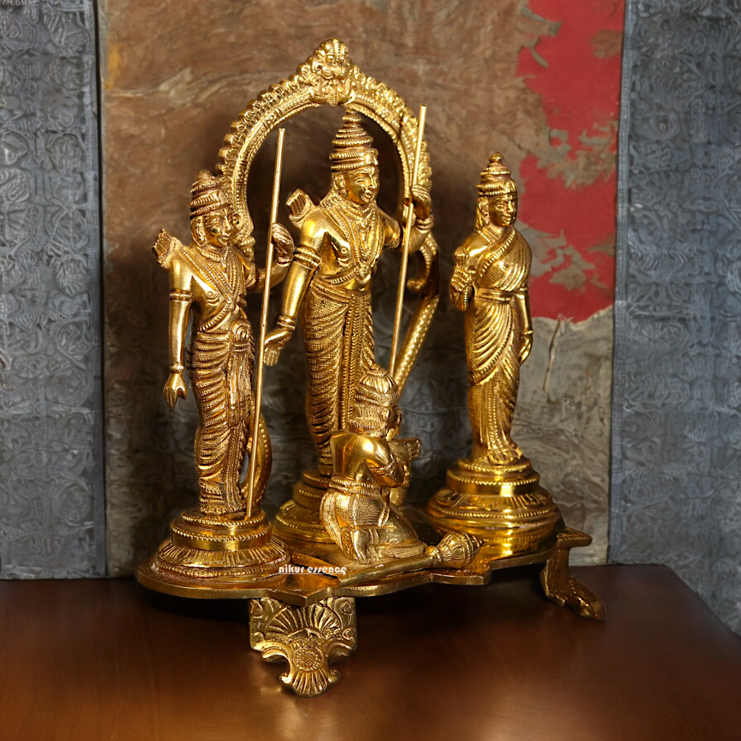 Solid Brass Ram Darbar Singhasan Idol - 7 inches Nikuressence