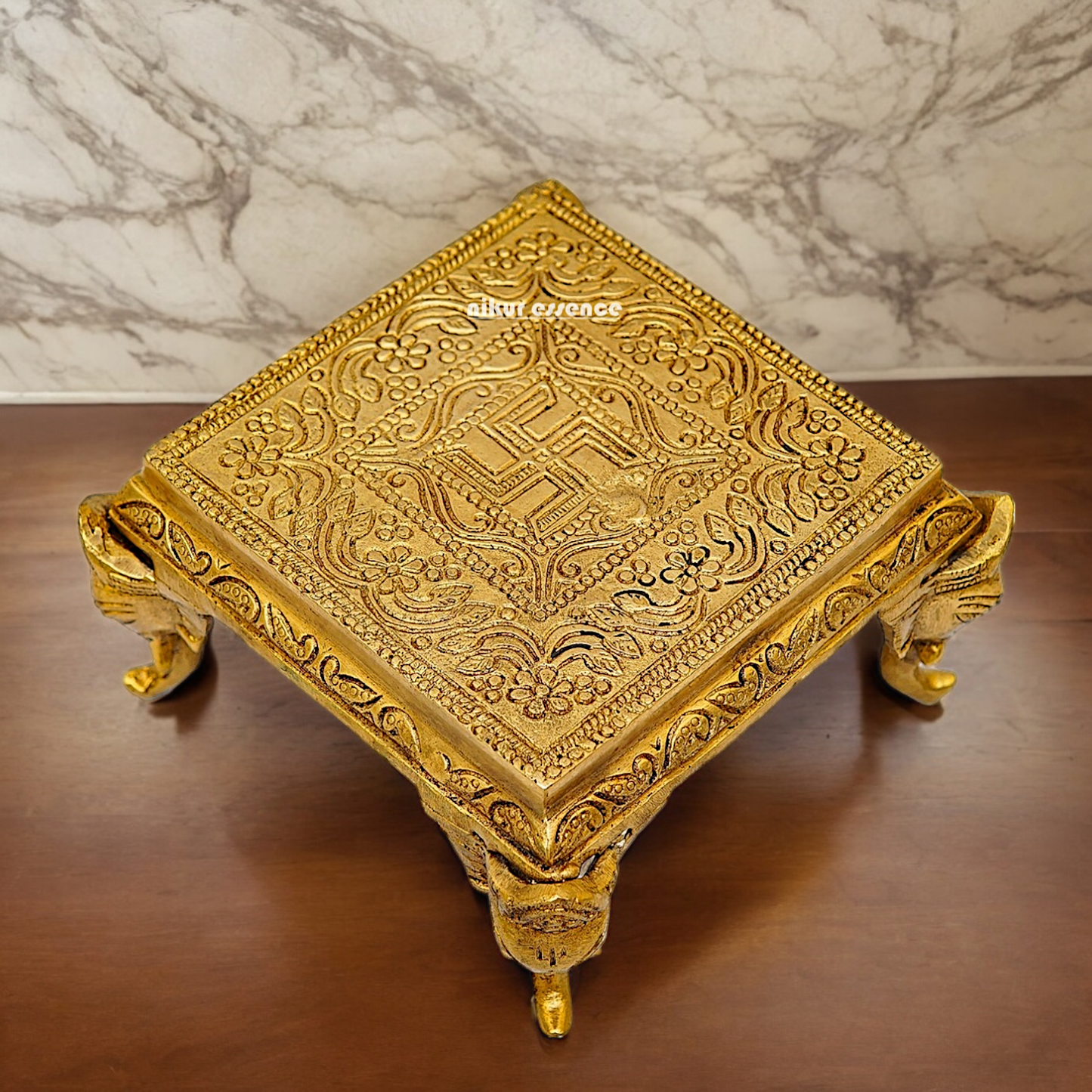 Buy Pooja Chowki Solid Brass - 5.11 inches Nikuressence