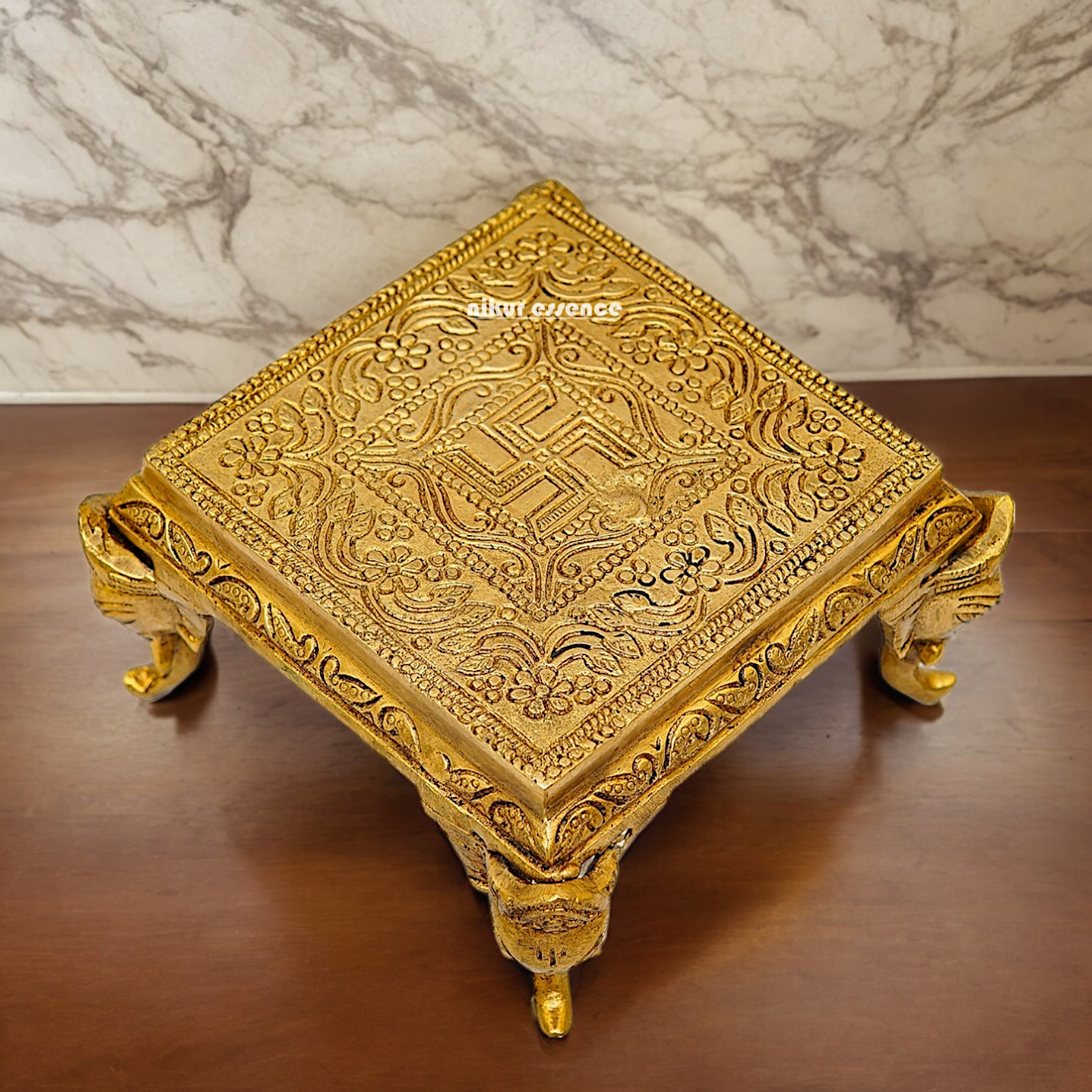 Buy Pooja Chowki Solid Brass - 5.11 inches Nikuressence