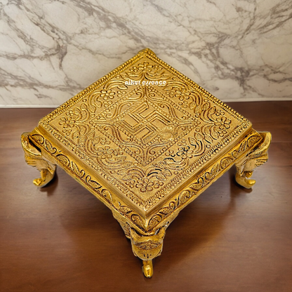 Buy Pooja Chowki Solid Brass - 5.11 inches Nikuressence