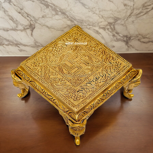 Buy Pooja Chowki Solid Brass - 5.11 inches Nikuressence