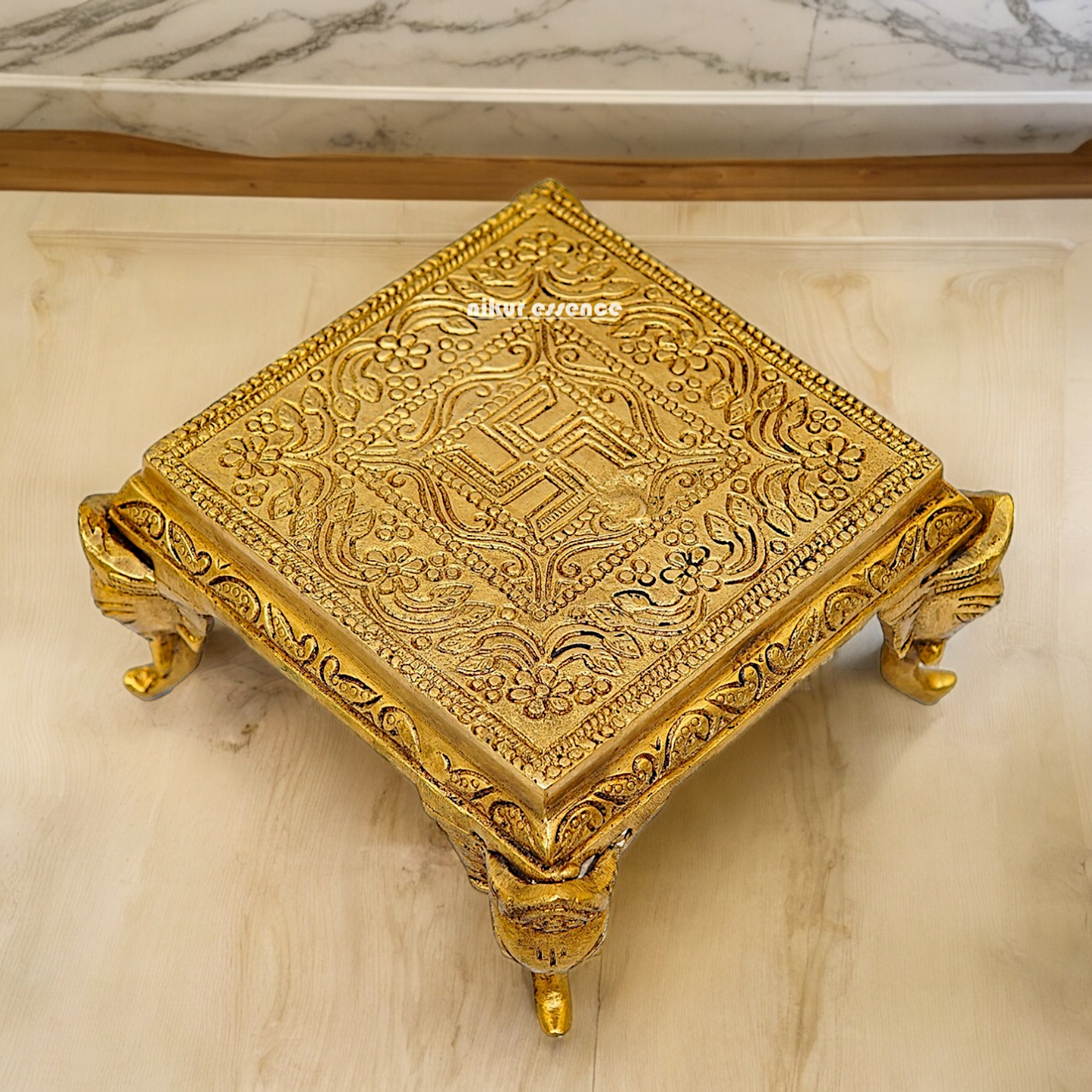 Buy Pooja Chowki Solid Brass - 5.11 inches Nikuressence