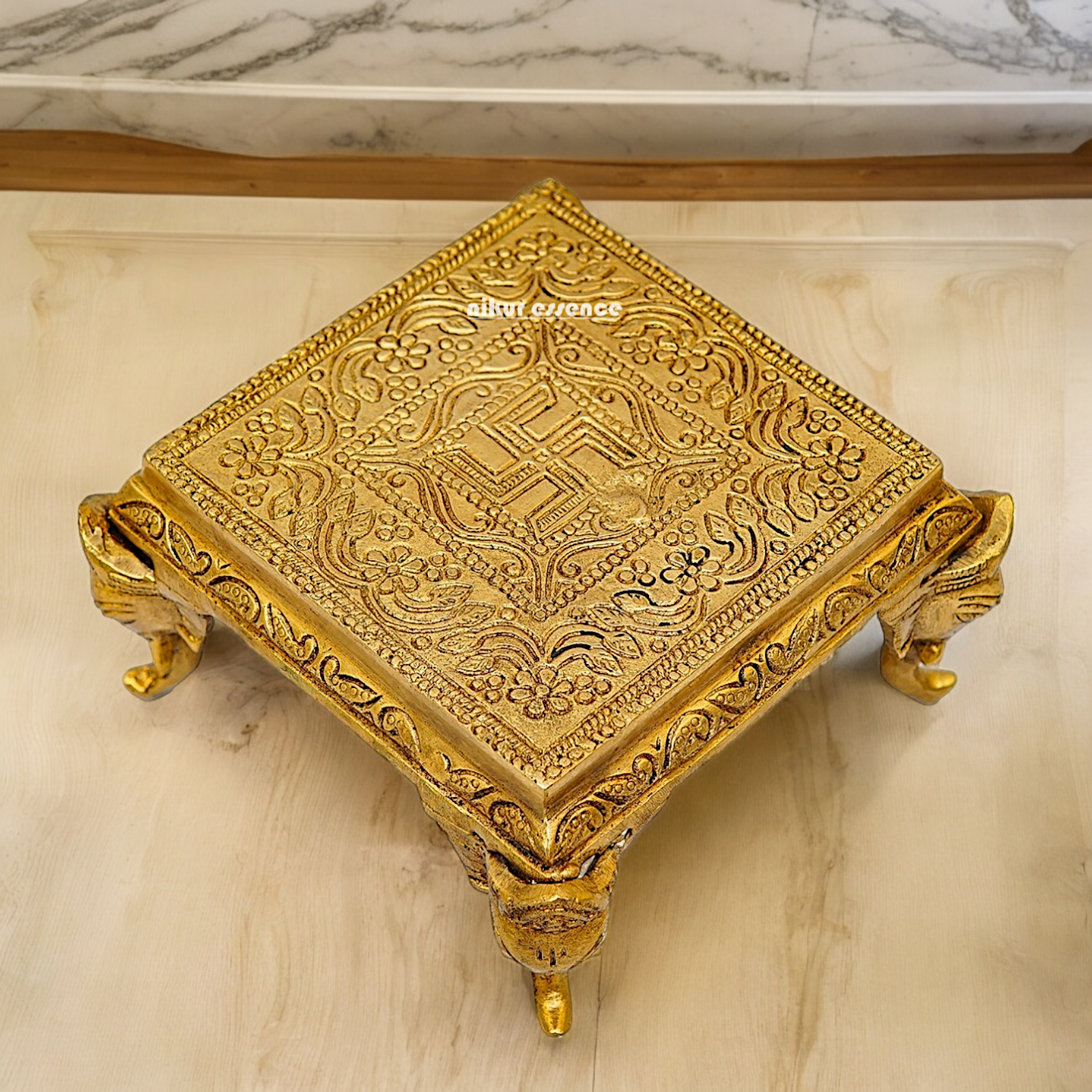 Buy Pooja Chowki Solid Brass - 5.11 inches Nikuressence