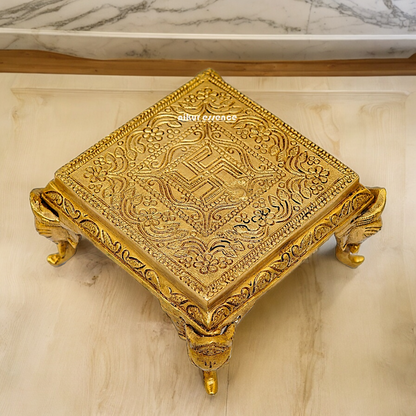 Buy Pooja Chowki Solid Brass - 5.11 inches Nikuressence