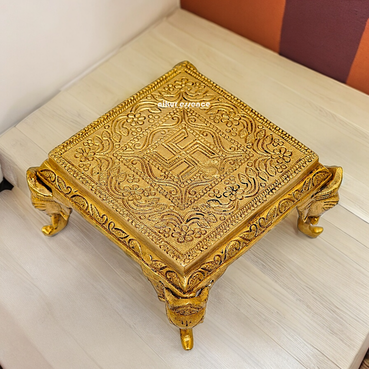 Buy Pooja Chowki Solid Brass - 5.11 inches Nikuressence