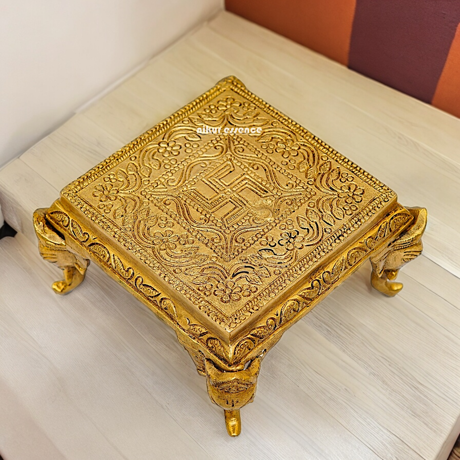 Buy Pooja Chowki Solid Brass - 5.11 inches Nikuressence