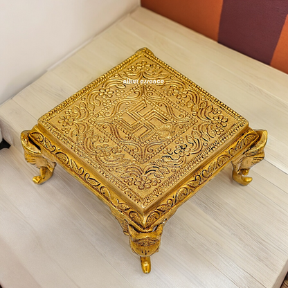 Buy Pooja Chowki Solid Brass - 5.11 inches Nikuressence