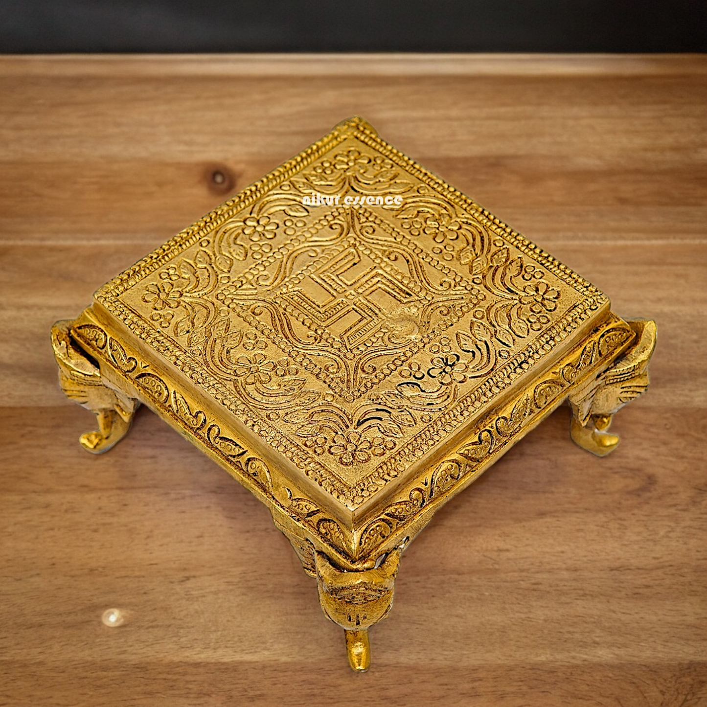 Buy Pooja Chowki Solid Brass - 5.11 inches Nikuressence