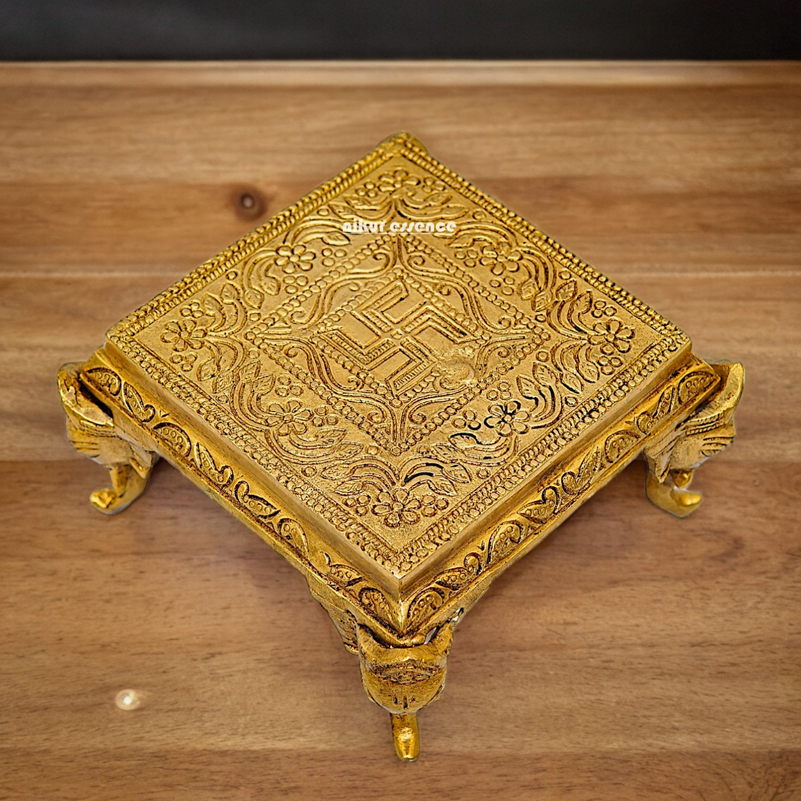 Buy Pooja Chowki Solid Brass - 5.11 inches Nikuressence