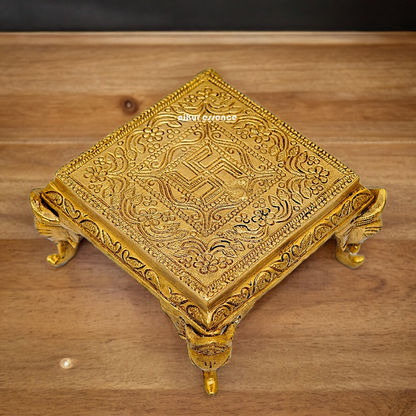 Buy Pooja Chowki Solid Brass - 5.11 inches Nikuressence