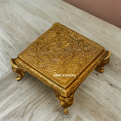 Buy Pooja Chowki Solid Brass - 5.11 inches Nikuressence