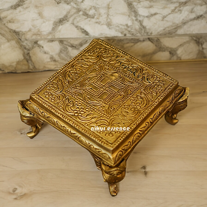 Buy Pooja Chowki Solid Brass - 5.11 inches Nikuressence