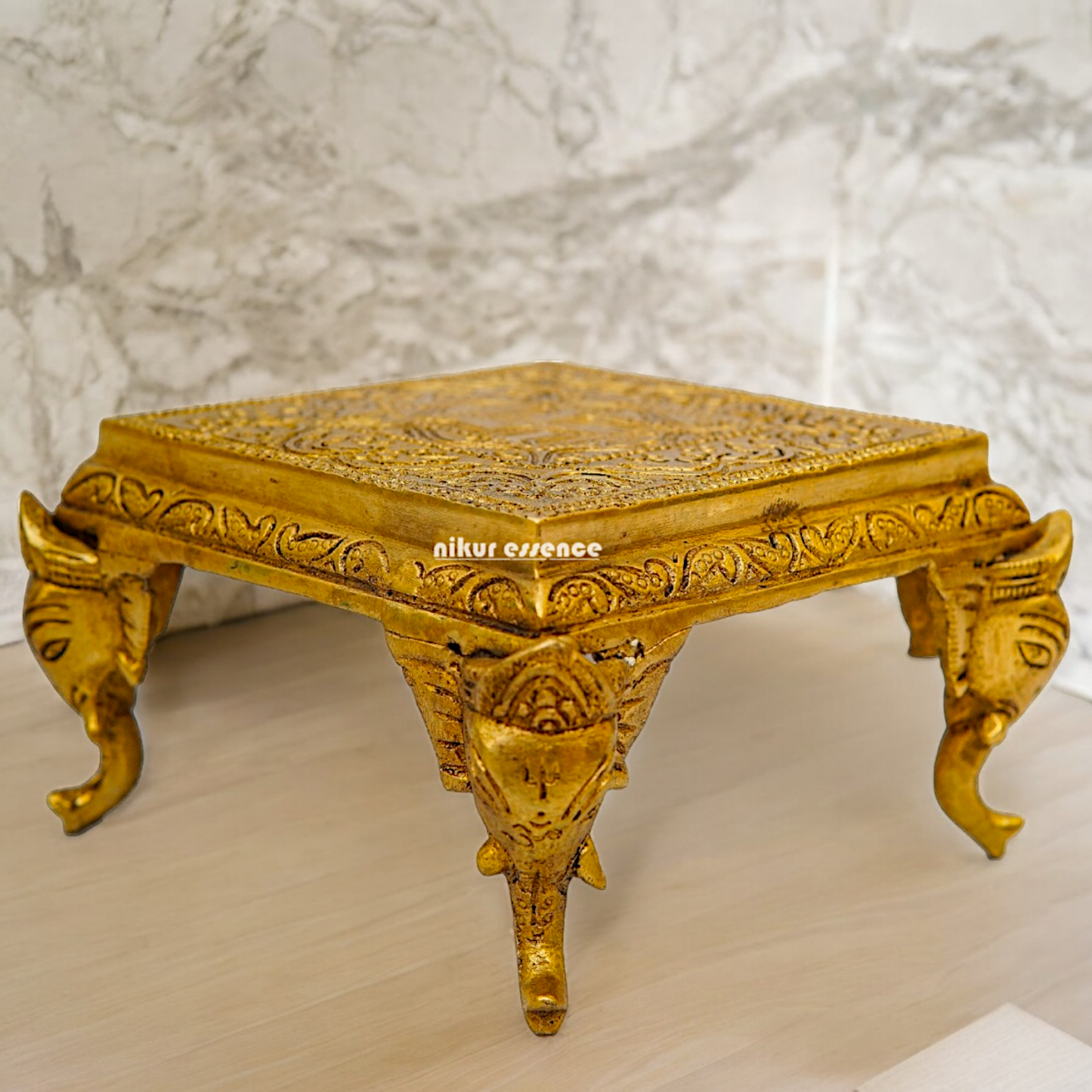 Buy Pooja Chowki Solid Brass - 5.11 inches Nikuressence