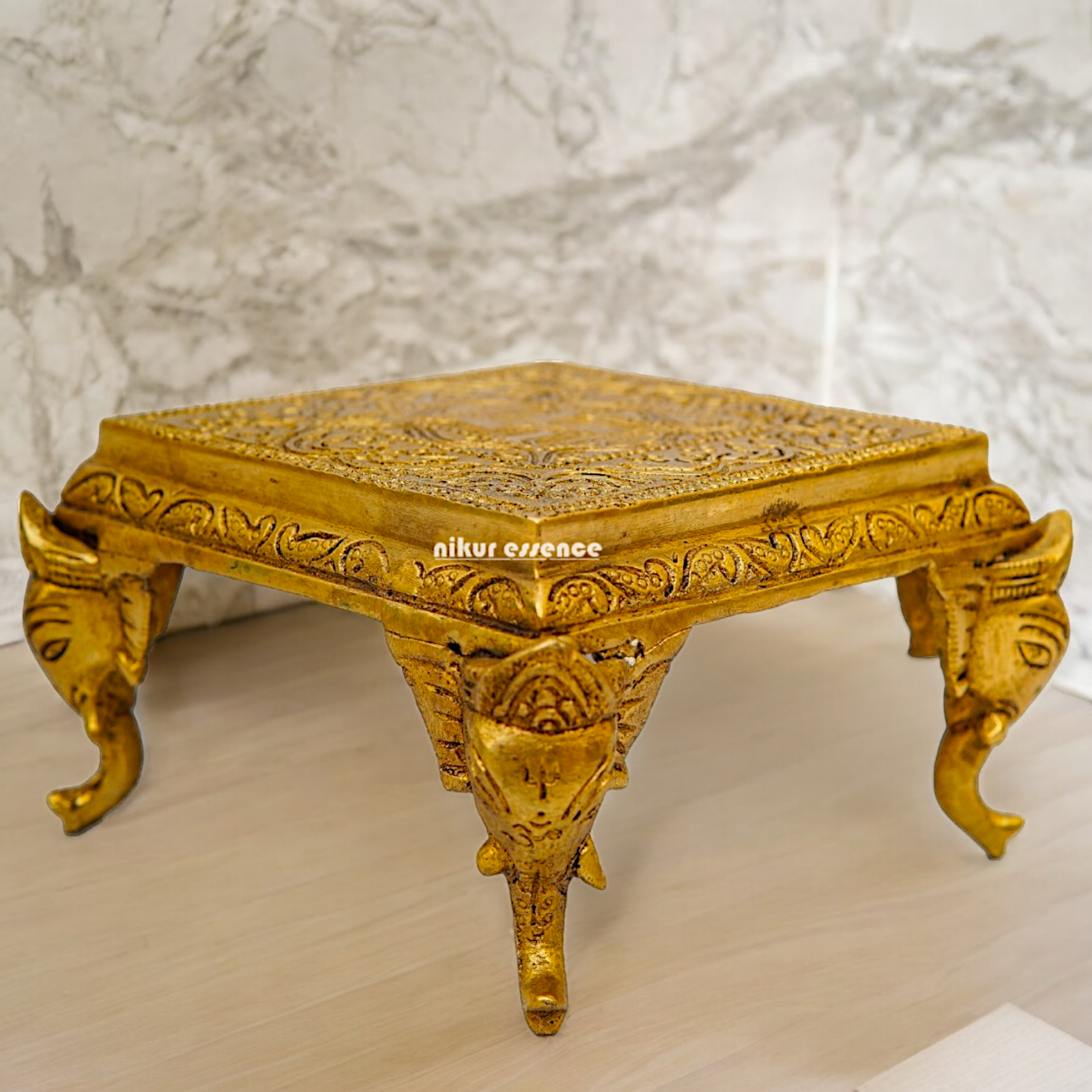 Buy Pooja Chowki Solid Brass - 5.11 inches Nikuressence