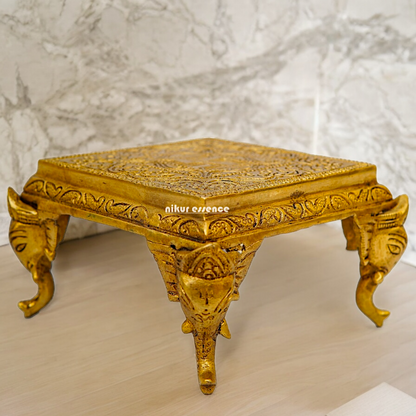 Buy Pooja Chowki Solid Brass - 5.11 inches Nikuressence