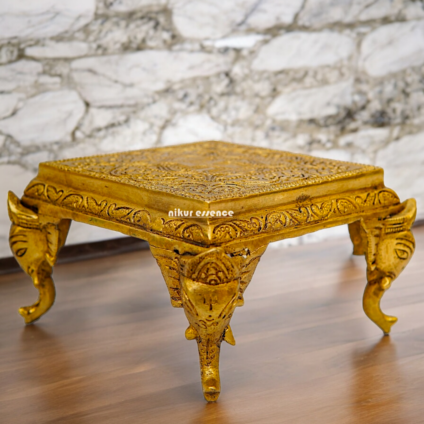 Buy Pooja Chowki Solid Brass - 5.11 inches Nikuressence