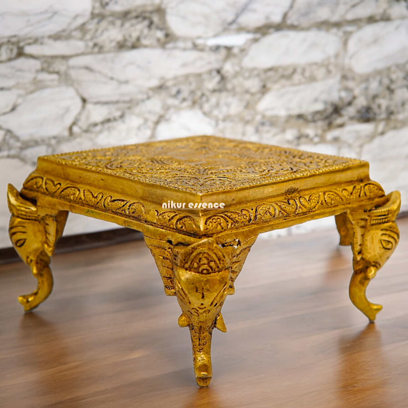 Buy Pooja Chowki Solid Brass - 5.11 inches Nikuressence