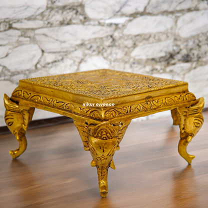 Buy Pooja Chowki Solid Brass - 5.11 inches Nikuressence