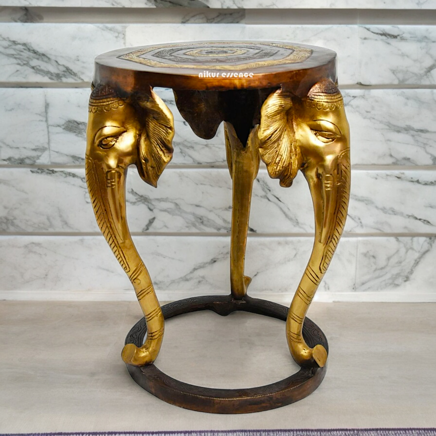 Buy Stool Chowki Brass - 18 inches Nikuressence