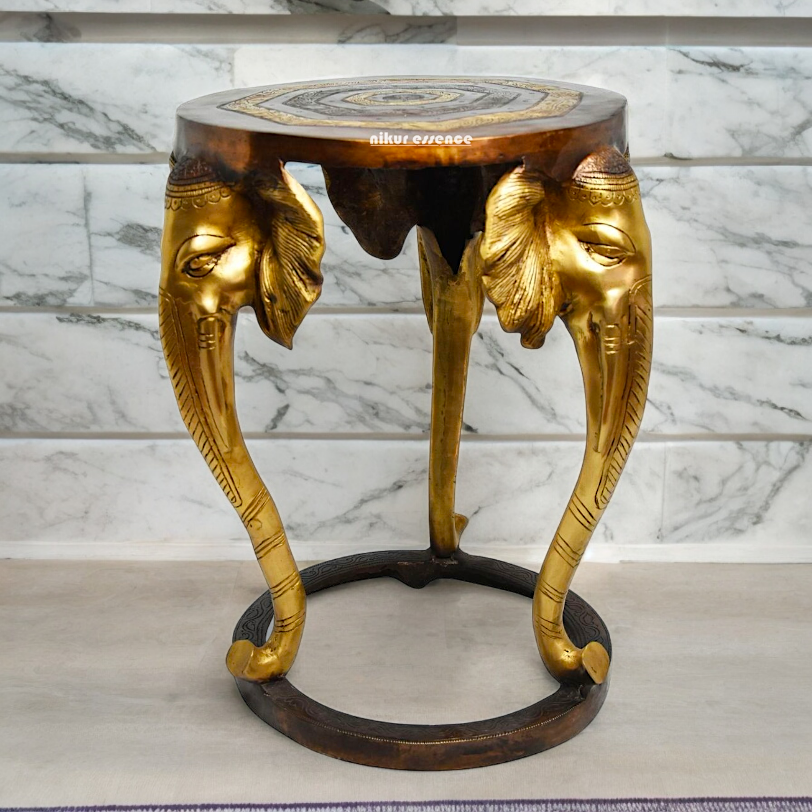 Buy Stool Chowki Brass - 18 inches Nikuressence