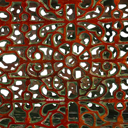 Big Chowki Table Stool with Bells Ghungroo Brass - 20 inches Nikuressence