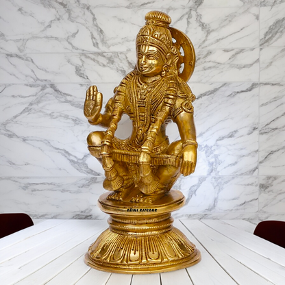 Solid Brass Ayyappan/Ayyappa Swamy Murugan Idol - 8.5 inch Nikuressence
