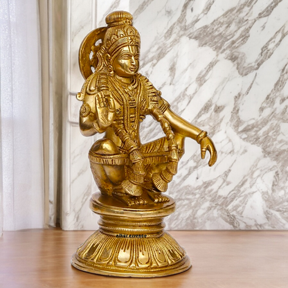 Solid Brass Ayyappan/Ayyappa Swamy Murugan Idol - 8.5 inch Nikuressence
