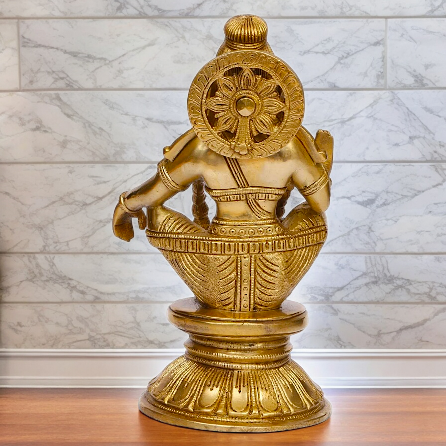 Solid Brass Ayyappan/Ayyappa Swamy Murugan Idol - 8.5 inch Nikuressence