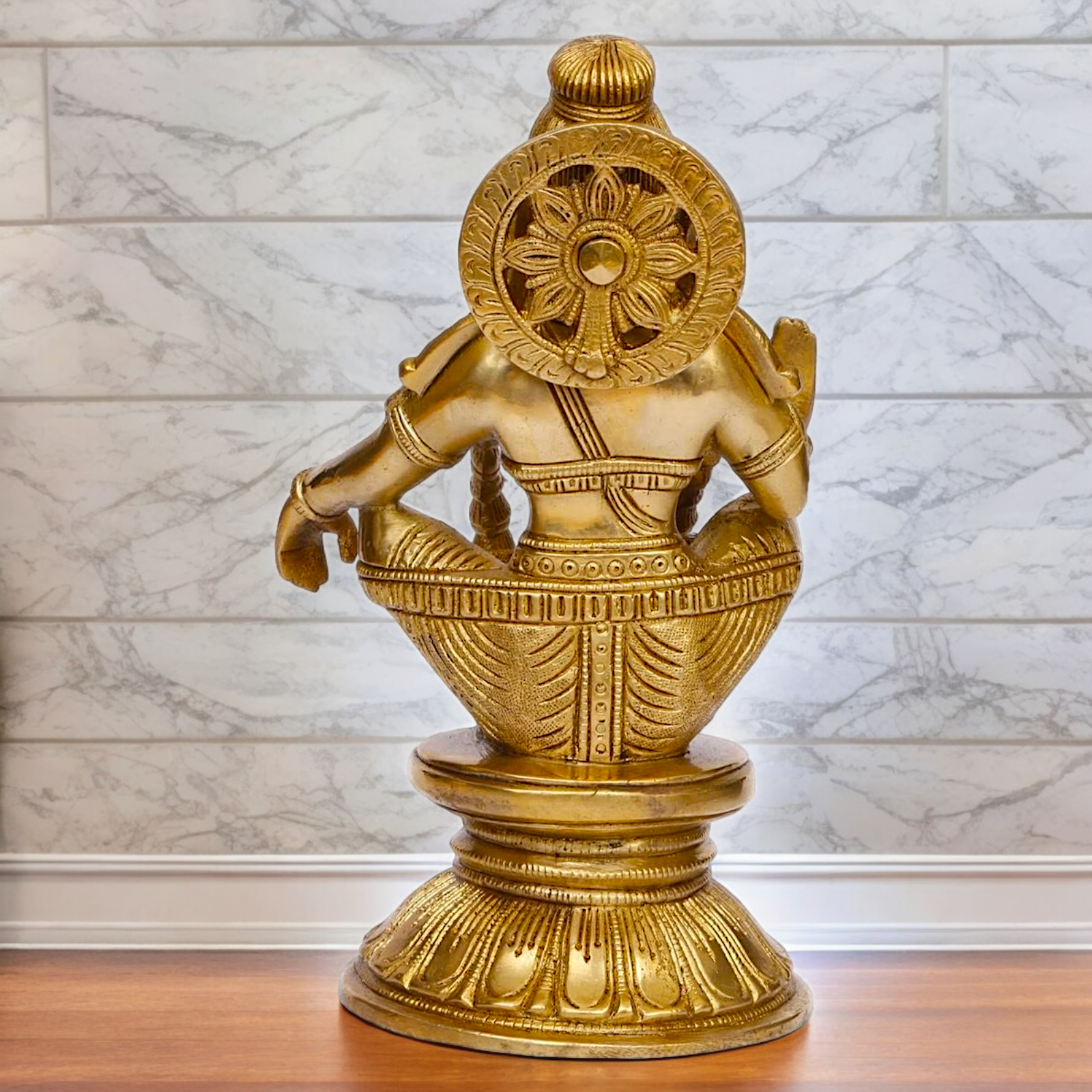 Solid Brass Ayyappan/Ayyappa Swamy Murugan Idol - 8.5 inch Nikuressence