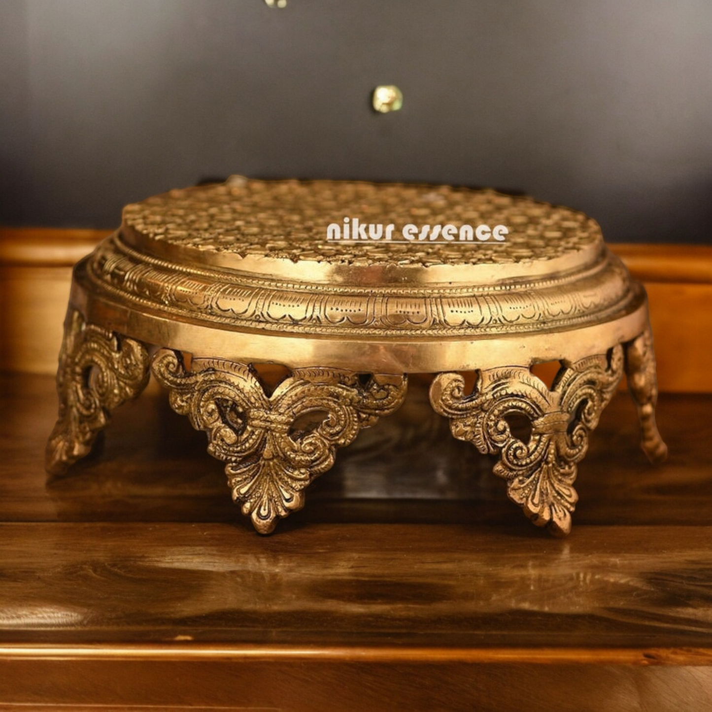 Buy Pooja Chowki Solid Brass - 10 inch Nikuressence