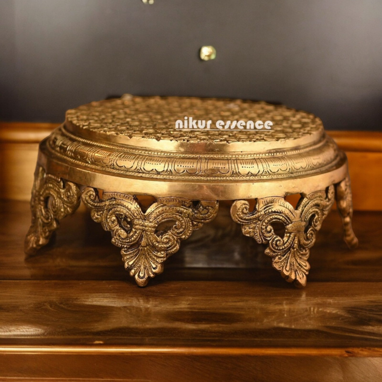 Buy Pooja Chowki Solid Brass - 10 inch Nikuressence