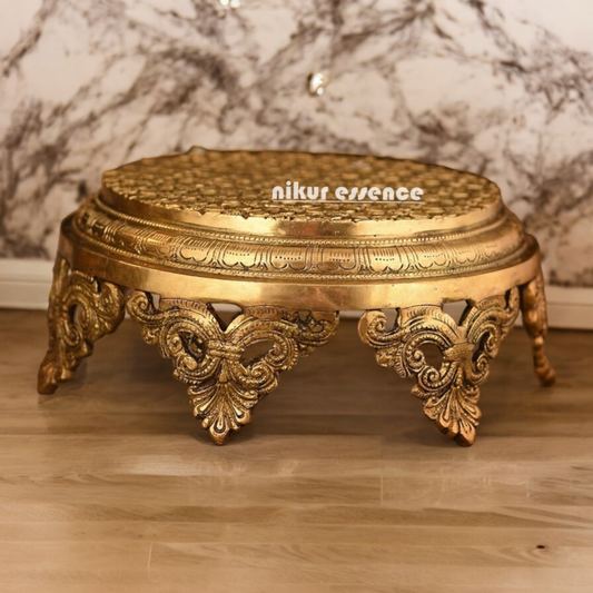 Buy Pooja Chowki Solid Brass - 10 inch Nikuressence