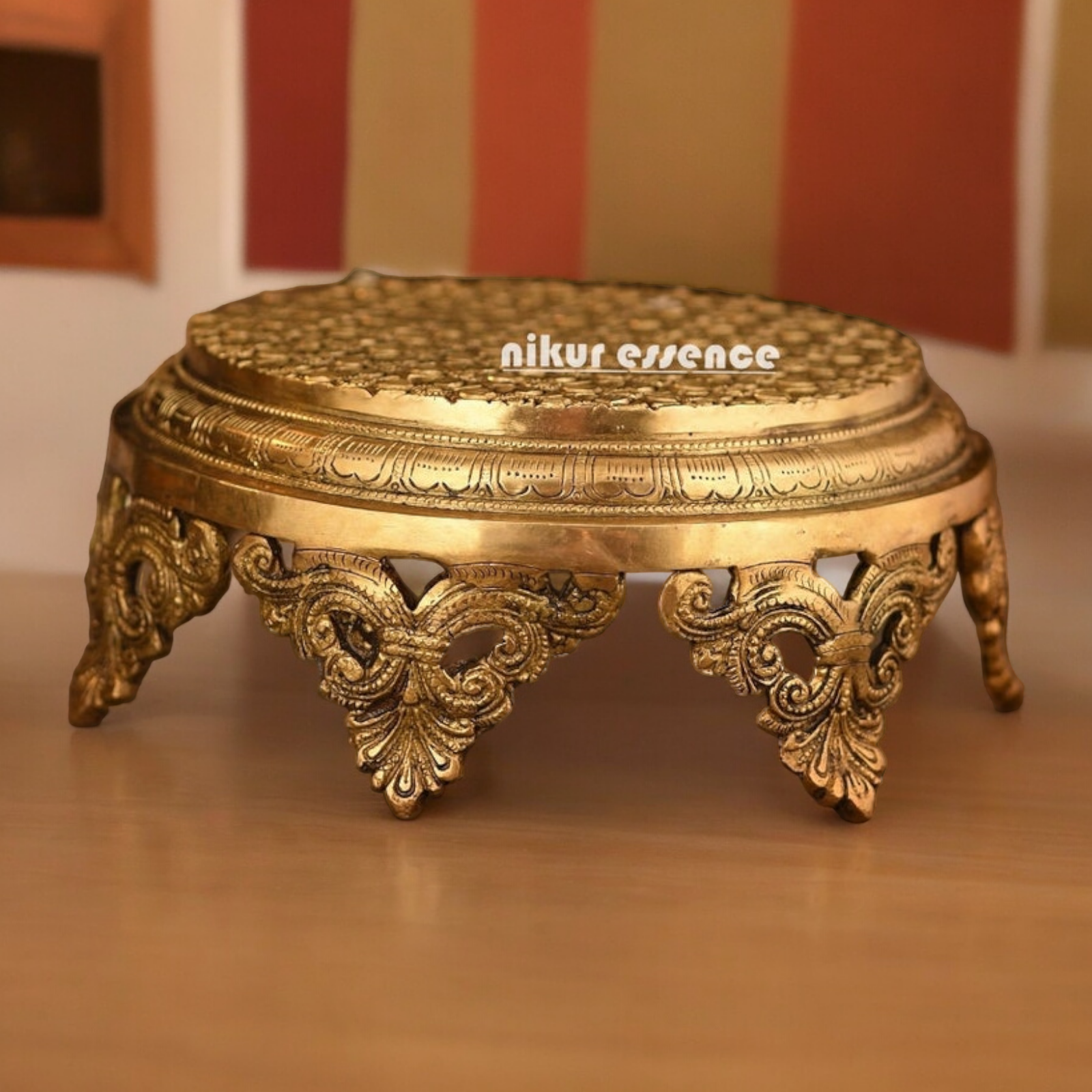 Buy Pooja Chowki Solid Brass - 10 inch Nikuressence