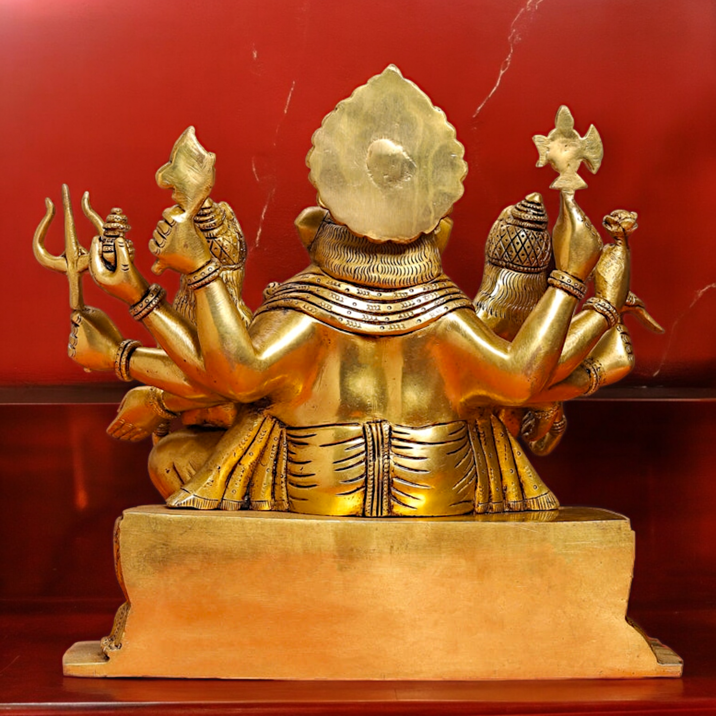 Superfine Brass Ganesh with Riddhi Siddhi Idol - 12 inch Nikuressence