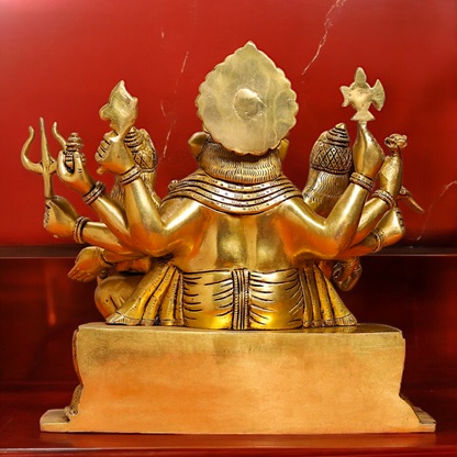 Superfine Brass Ganesh with Riddhi Siddhi Idol - 12 inch Nikuressence