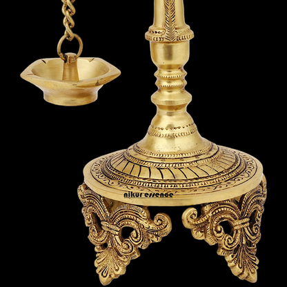 Buy Peacock Hanging Diya with Stand Solid Brass- 19 inch Nikuressence