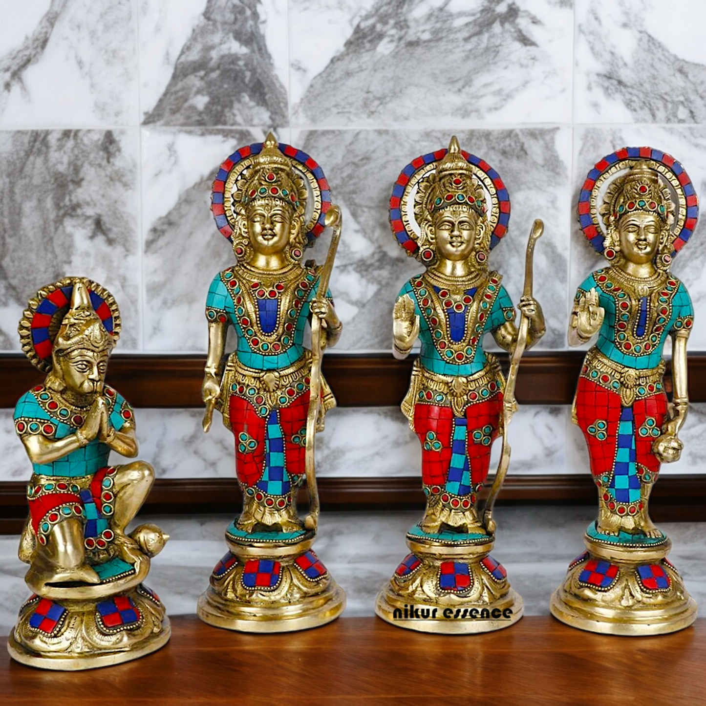 Buy Ram Darbar Idol Brass with Stone Work - 12.5 inches Nikuressence
