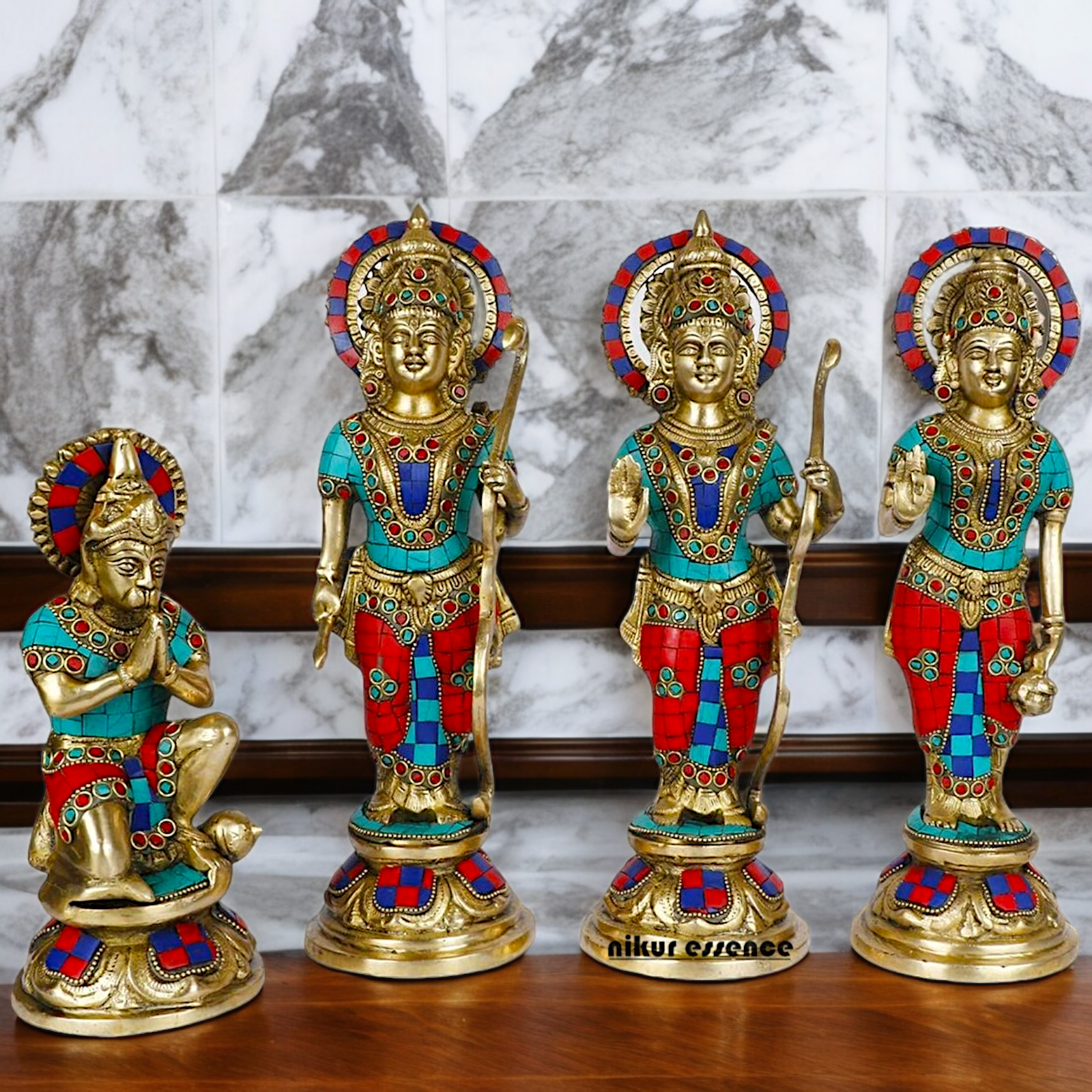 Buy Ram Darbar Idol Brass with Stone Work - 12.5 inches Nikuressence