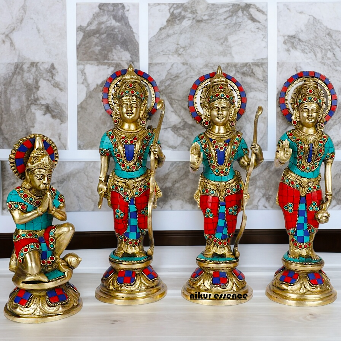 Buy Ram Darbar Idol Brass with Stone Work - 12.5 inches Nikuressence
