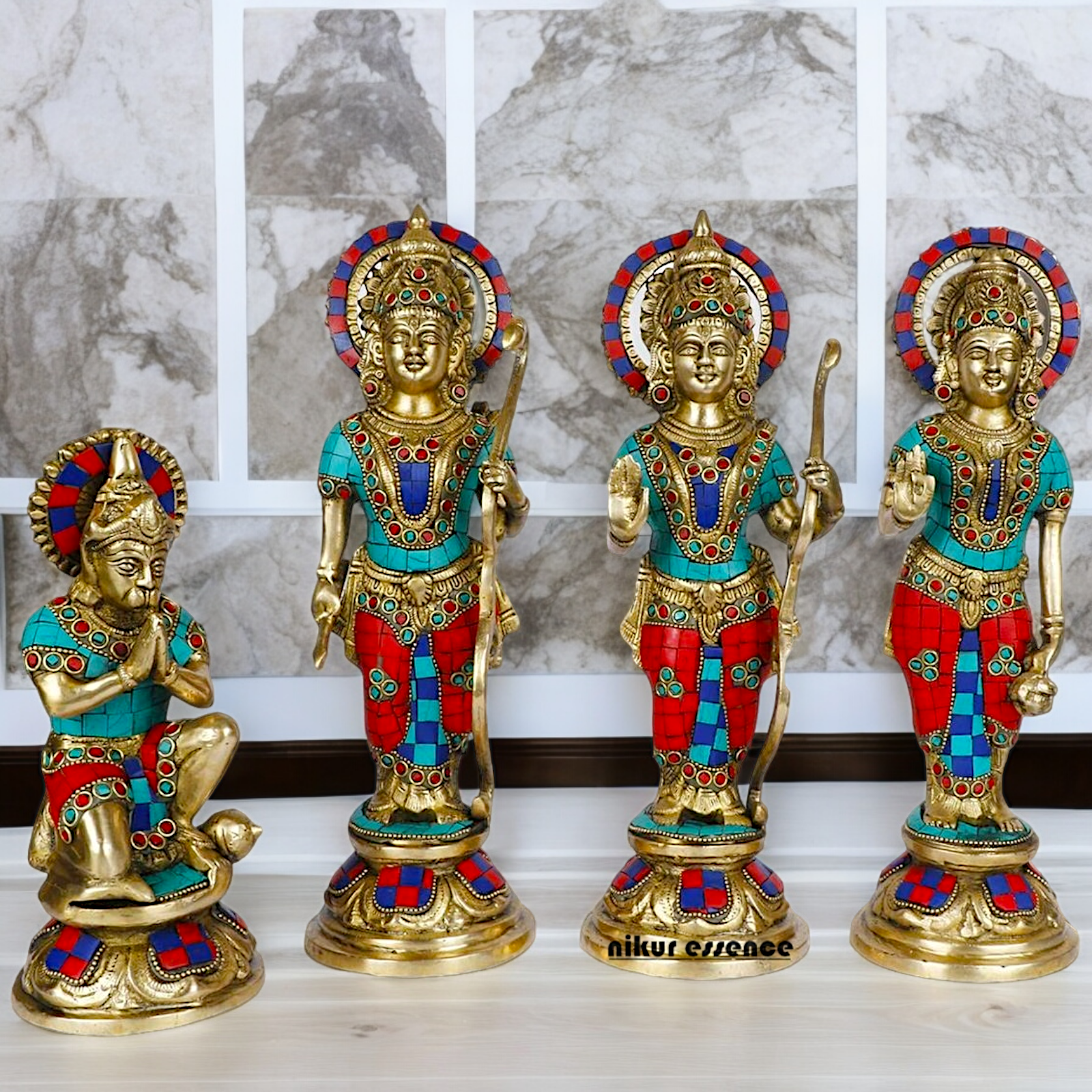 Buy Ram Darbar Idol Brass with Stone Work - 12.5 inches Nikuressence