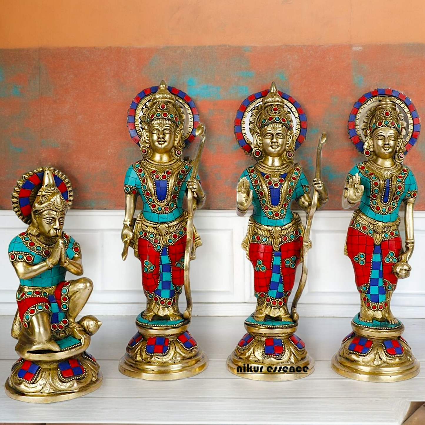 Buy Ram Darbar Idol Brass with Stone Work - 12.5 inches Nikuressence