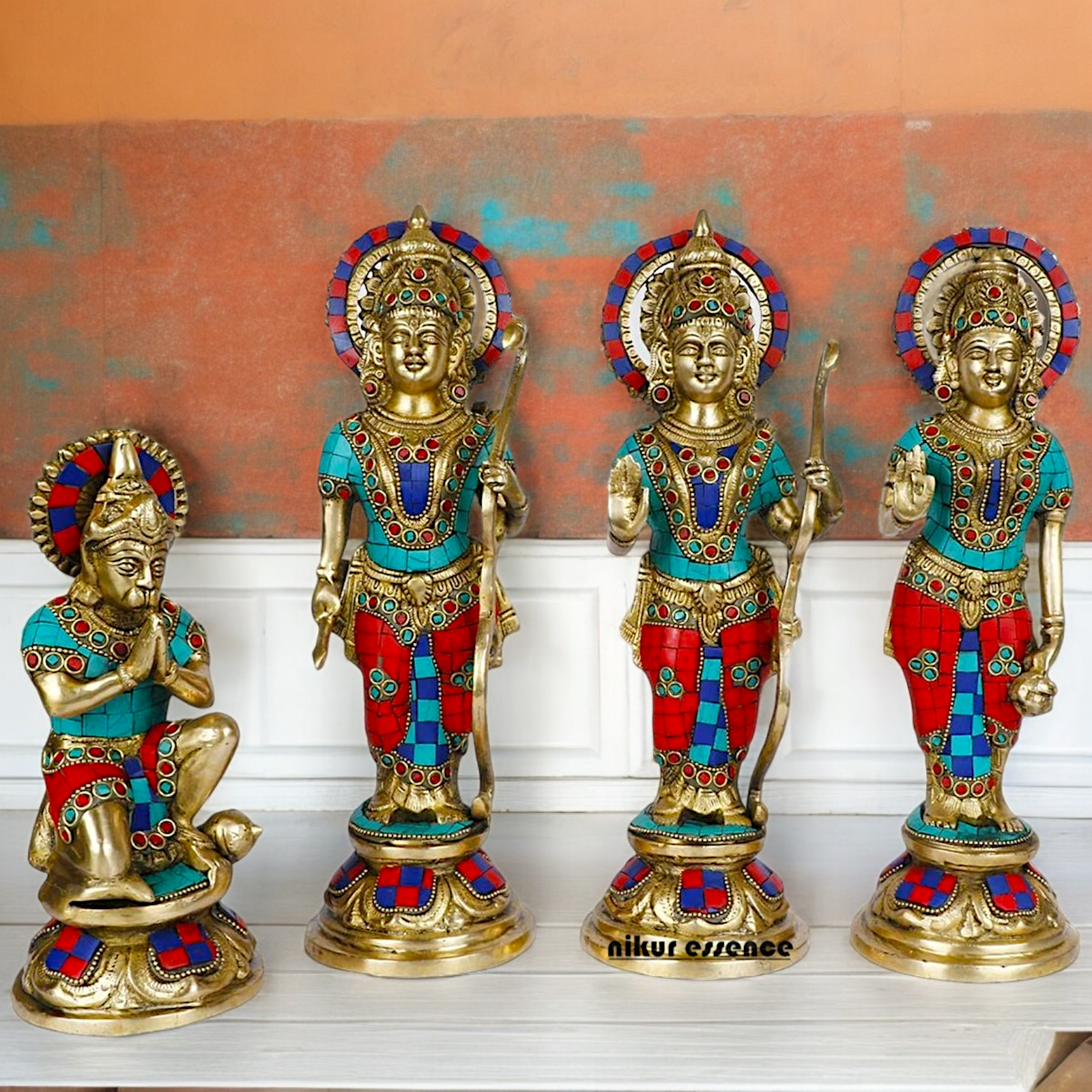 Buy Ram Darbar Idol Brass with Stone Work - 12.5 inches Nikuressence