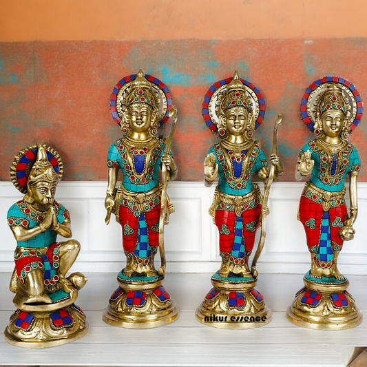 Buy Ram Darbar Idol Brass with Stone Work - 12.5 inches Nikuressence