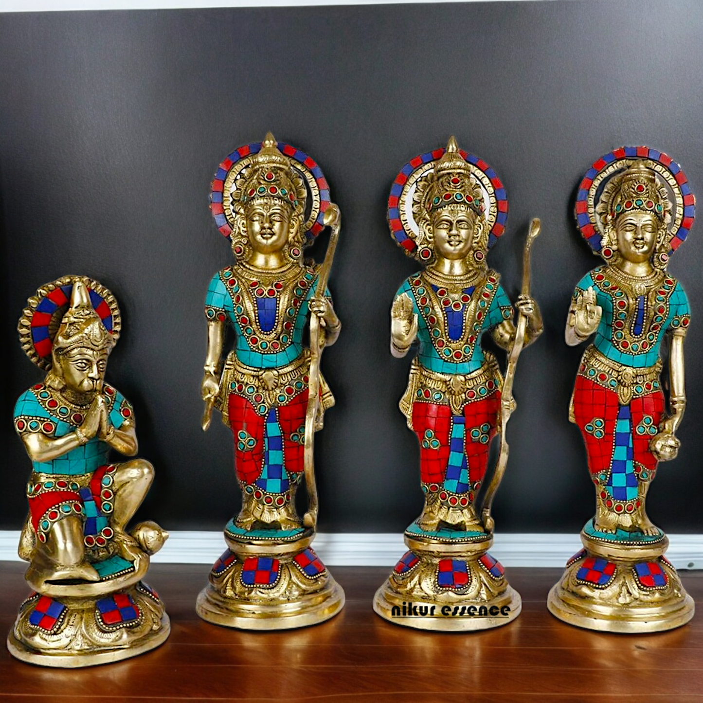 Buy Ram Darbar Idol Brass with Stone Work - 12.5 inches Nikuressence