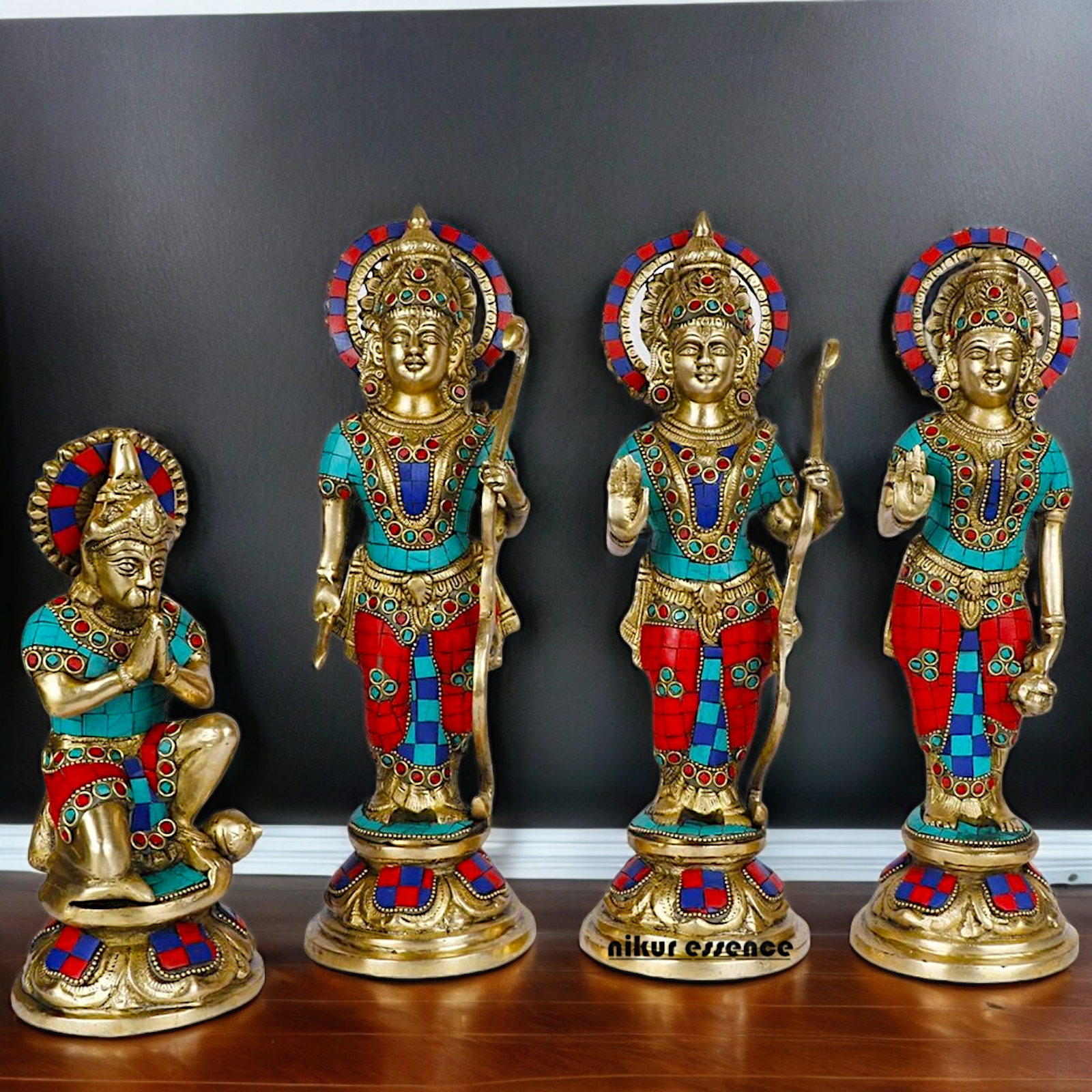Buy Ram Darbar Idol Brass with Stone Work - 12.5 inches Nikuressence