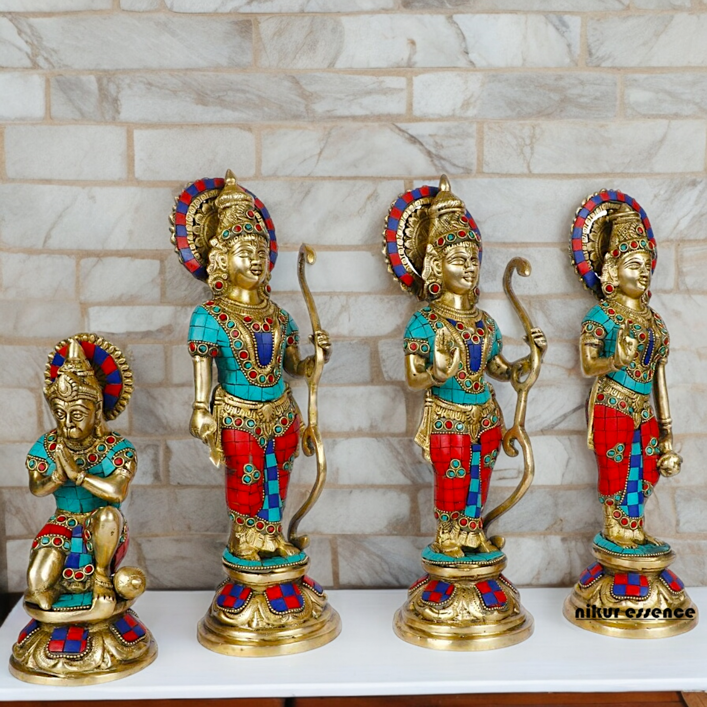 Buy Ram Darbar Idol Brass with Stone Work - 12.5 inches Nikuressence