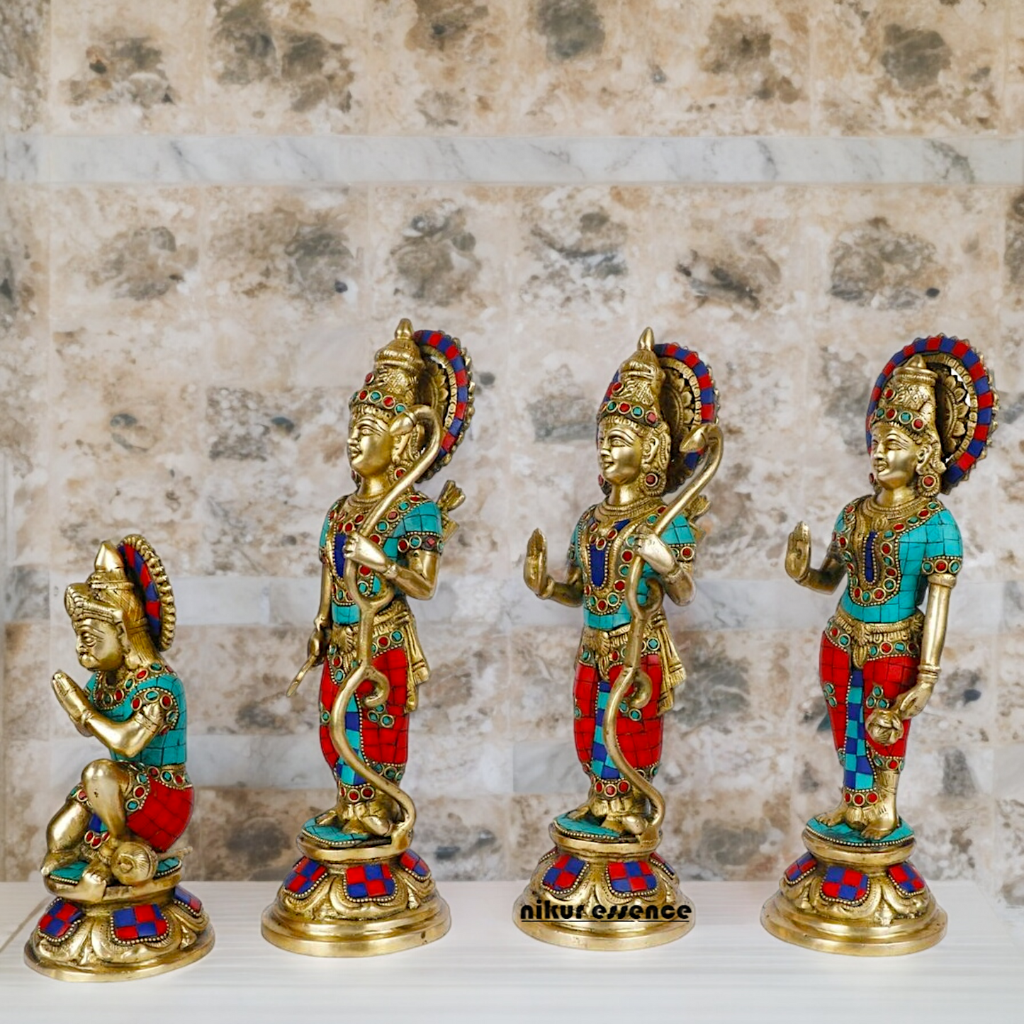 Buy Ram Darbar Idol Brass with Stone Work - 12.5 inches Nikuressence