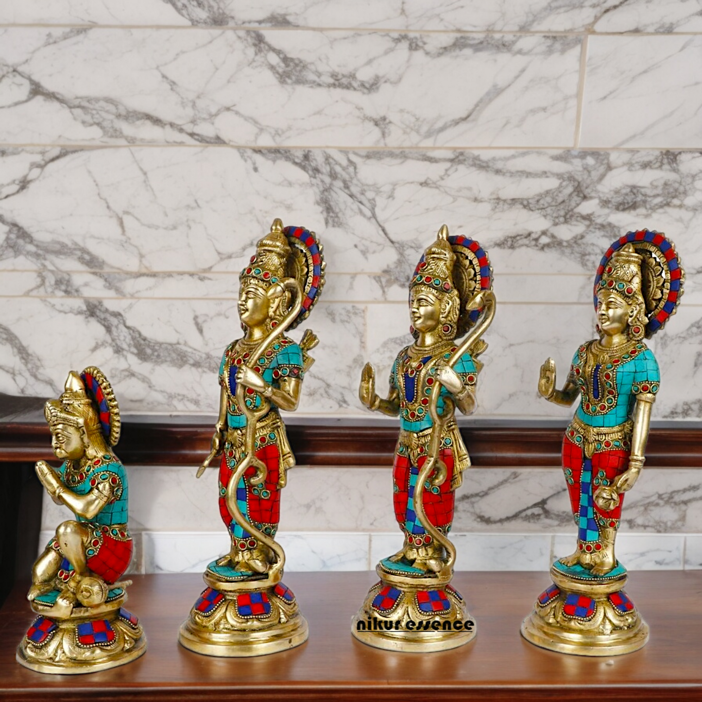 Buy Ram Darbar Idol Brass with Stone Work - 12.5 inches Nikuressence