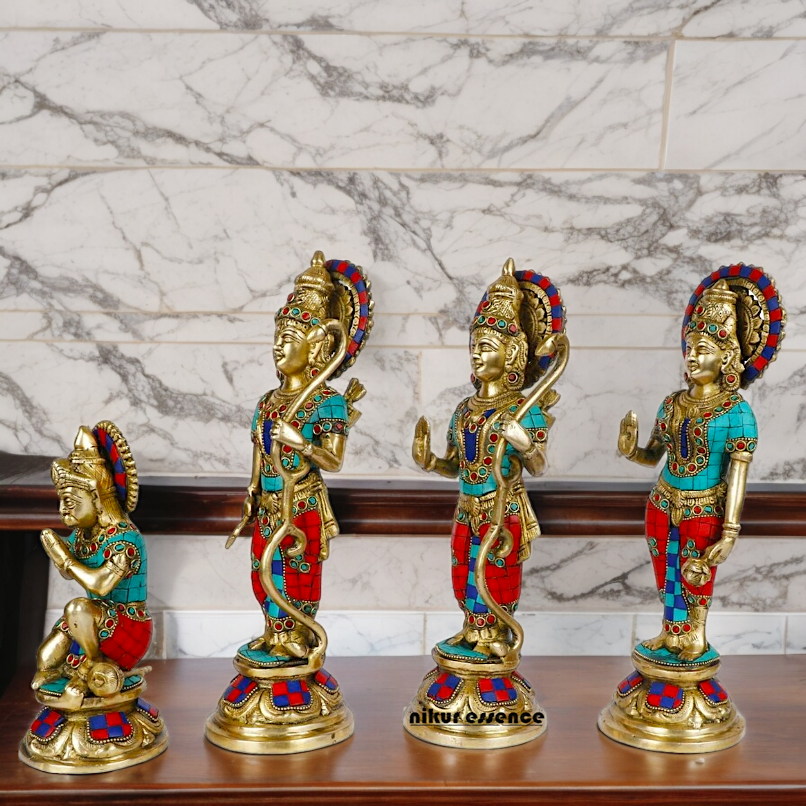 Buy Ram Darbar Idol Brass with Stone Work - 12.5 inches Nikuressence
