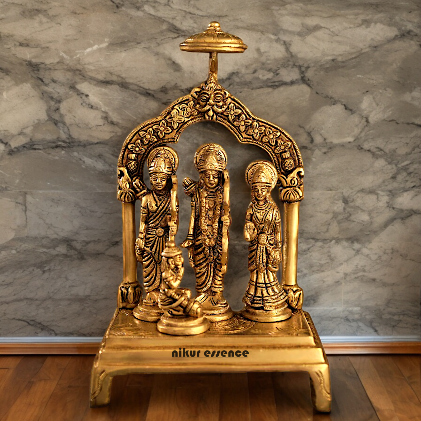 Solid Brass Ram Darbar Statue - 9.5 inch Nikuressence